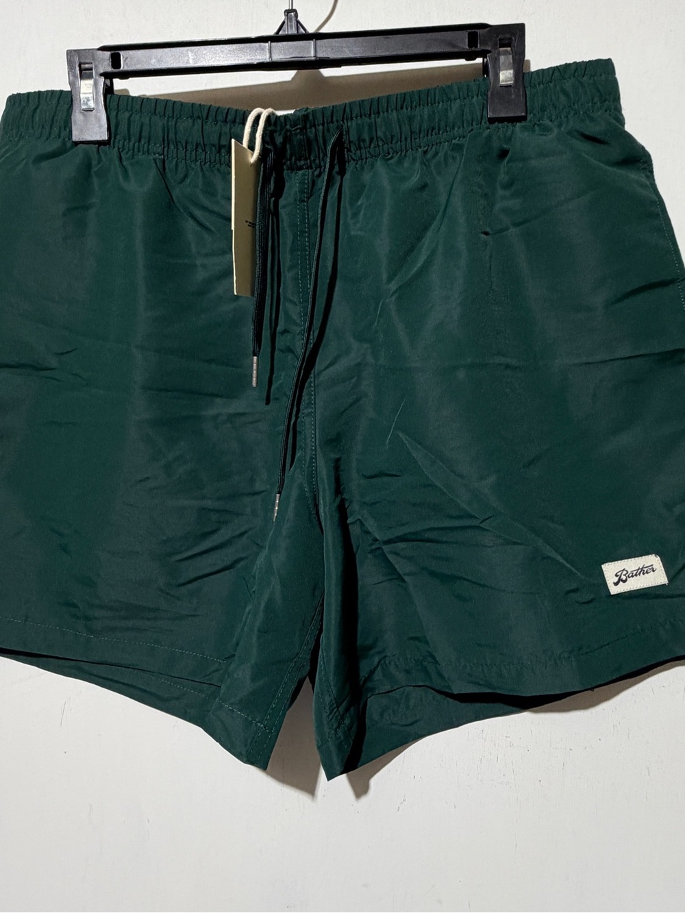 NWT Bather Solid Pine Green Classic Swim Trunks Size Large (L/G)
